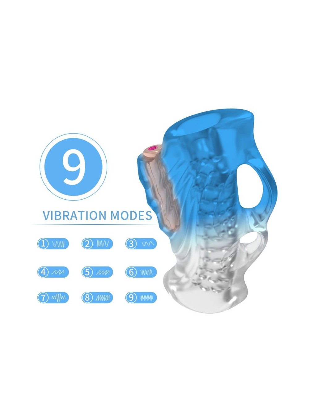 ARMONY - MASTURBATEUR DOIGT & VIBRATEUR BLEU GRADIENT