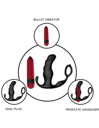 ARMONY - KNIGHT VIBRATEUR ANAL PROSTATE & ANNEAU TÉLÉCOMMANDE NOIR