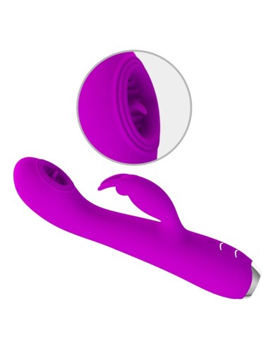 PRETTY LOVE - VIBRATEUR RECHARGEABLE RACHEL AVEC VENTOUSE VIOLET