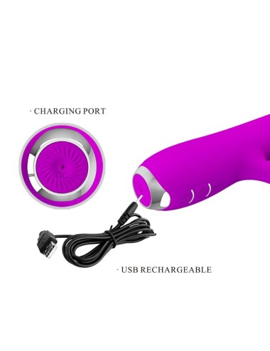 PRETTY LOVE - VIBRATEUR RECHARGEABLE RACHEL AVEC VENTOUSE VIOLET
