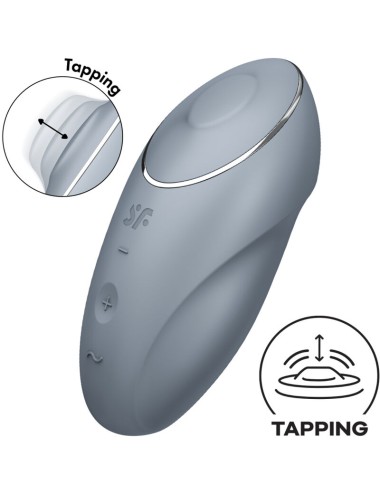 SATISFYER - TAP & CLIMAX 1 VIBRATEUR LAY-ON GRIS