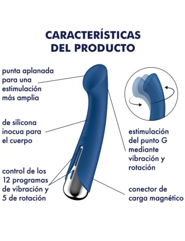 SATISFYER - SPINNING G-SPORT 1 VIBRATEUR ROTATOR BLEU