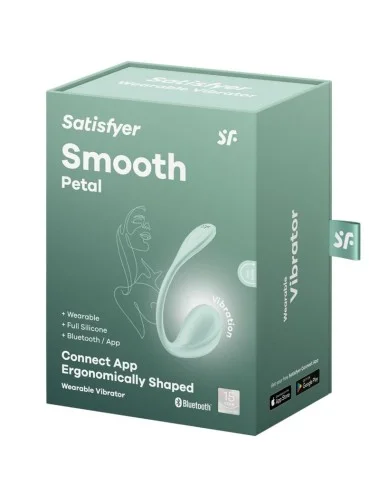 SATISFYER - APPLICATION GRATUITE STIMULATEUR DE POINT G PÉTALE LISSE VERT D'EAU