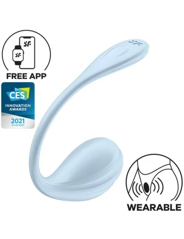 SATISFYER - APPLICATION GRATUITE STIMULATEUR DE POINT G PÉTALE LISSE BLEU CIEL