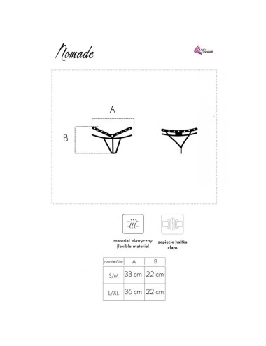 LIVCO CORSETTI FASHION - STRING NOMADE SANS CROTCHLESS NOIR
