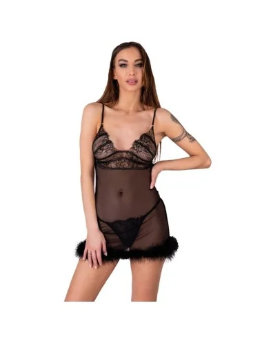 LIVCO CORSETTI FASHION - ENSEMBLE ZERUNAM BABYDOLL + STRING NOIR