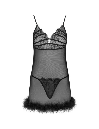 LIVCO CORSETTI FASHION - ENSEMBLE ZERUNAM BABYDOLL + STRING NOIR