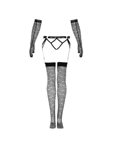 LIVCO CORSETTI FASHION - ENSEMBLE NEMALIA JARRETIÈRE + BAS + GANTS NOIR