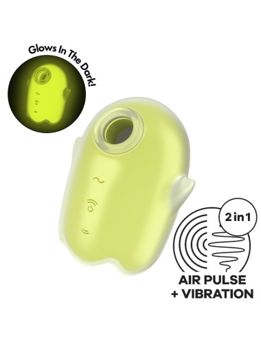 SATISFYER - GLOWING GHOST AIR PULSE & VIBRATEUR JAUNE