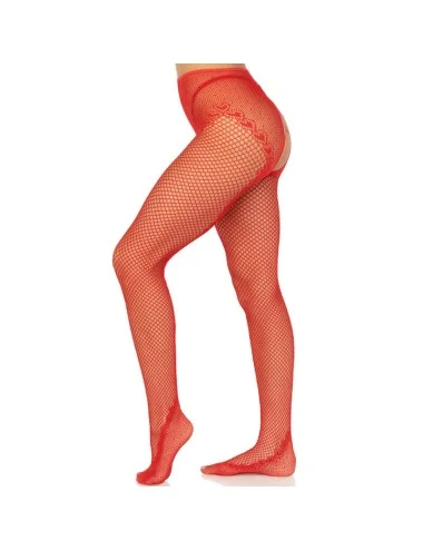 LEG AVENUE - BAS RÉSILLE SANS CROCHLES ROUGE