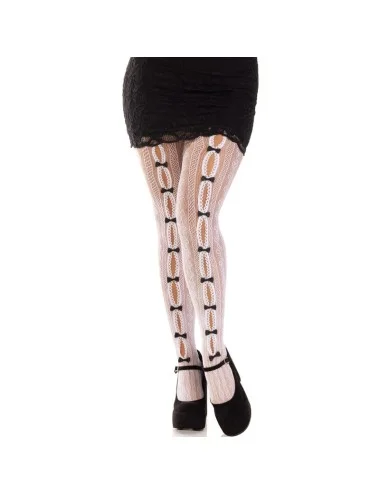LEG AVENUE - BAS AVEC OUVERTURES COEUR & NOEUDS BLANCS