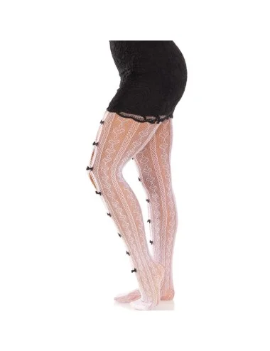 LEG AVENUE - BAS AVEC OUVERTURES COEUR & NOEUDS BLANCS