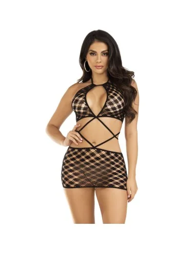 LEG AVENUE - MINI ROBE AVEC OUVERTURES NOIR TAILLE UNIQUE