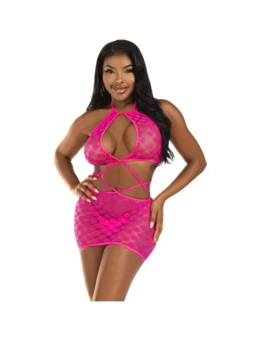 LEG AVENUE - MINI ROBE AVEC OUVERTURES FUCHSIA TAILLE UNIQUE
