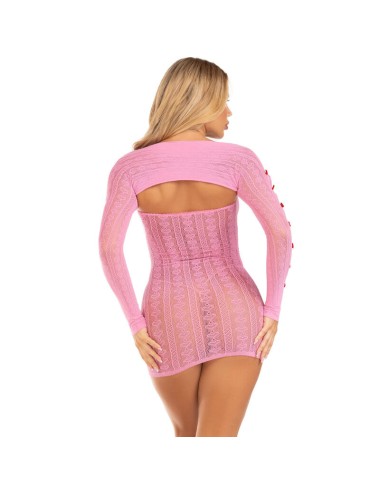 LEG AVENUE - ROBE COEUR & NOEUDS ROSE TAILLE UNIQUE