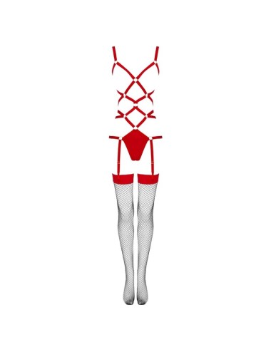 LIVCO CORSETTI FASHION - THIARA LC 20213 ENSEMBLE CORPS + BAS ROUGE L/XL