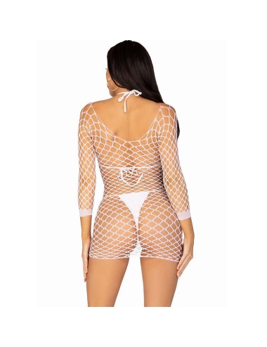 LEG AVENUE - ROBE EN FILET À MANCHES LONGUES BLANC TAILLE UNIQUE