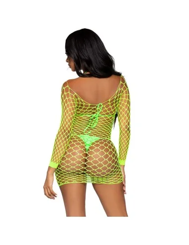 LEG AVENUE - ROBE EN RÉSILLE À MANCHES LONGUES VERT TAILLE UNIQUE