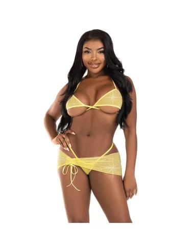 LEG AVENUE - ENSEMBLE TROIS PIÈCES DIAMANTS JAUNE M/L