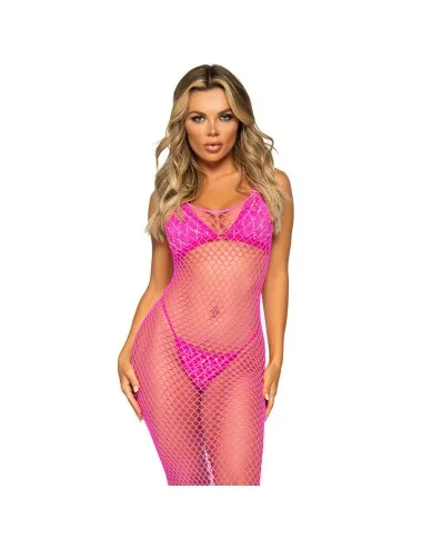 LEG AVENUE - ROBE LONGUE FILET FUCHSIA TAILLE UNIQUE