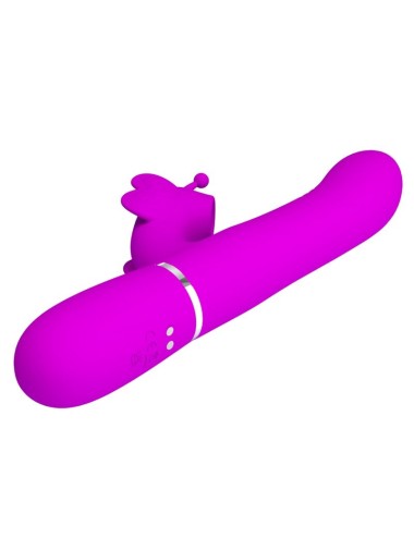 PRETTY LOVE - VIBRATEUR MULTIFONCTION LAPIN 4 EN 1 PAPILLON FUCHSIA