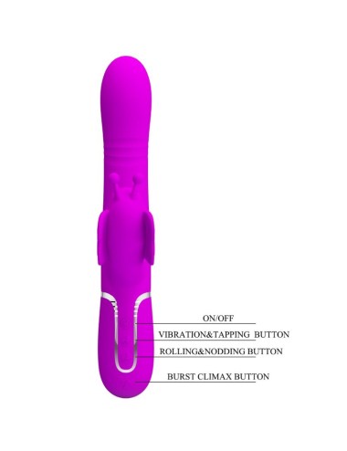 PRETTY LOVE - VIBRATEUR MULTIFONCTION LAPIN 4 EN 1 PAPILLON FUCHSIA