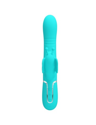 PRETTY LOVE - VIBRATEUR MULTIFONCTION LAPIN 4 EN 1 PAPILLON AQUA VERT