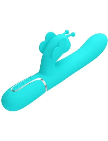 PRETTY LOVE - VIBRATEUR MULTIFONCTION LAPIN 4 EN 1 PAPILLON AQUA VERT