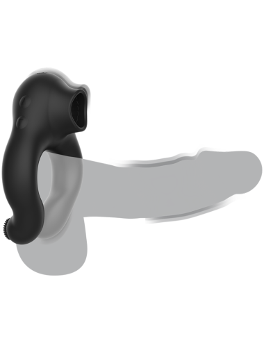 ARMONY - ANNEAU VIBRATEUR EN SILICONE 3 MOTEURS RECHARGEABLE NOIR - OR