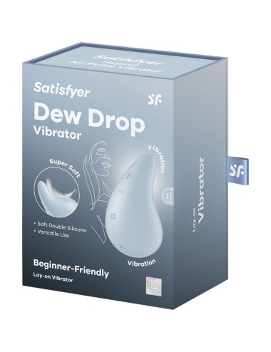 SATISFYER - VIBRATEUR DEW DROP LAY-ON BLEU