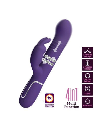PRETTY LOVE - COALE VIBRATEUR  RABBIT 4 EN 1 VIOLET