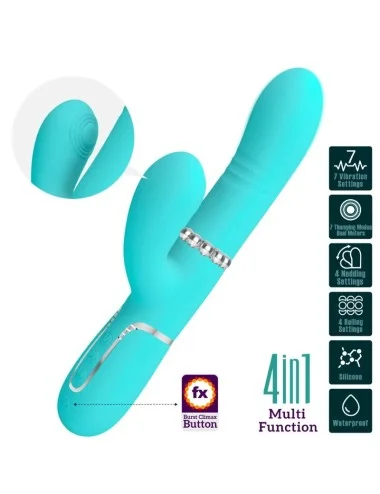 PRETTY LOVE - VIBRATEUR MULTIFONCTION G-SPOT VERT AQUA