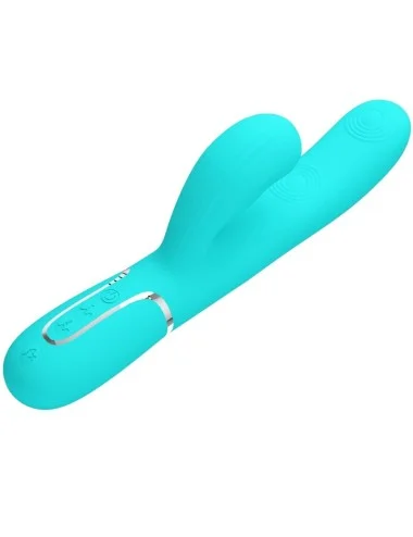 PRETTY LOVE - PERLITA VIBRATEUR MULTIFONCTION 3 EN 1 POINT G VERT AQUA