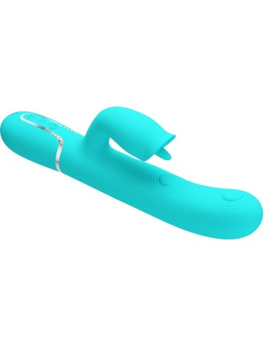 PRETTY LOVE - VIBRATEUR LAPIN À LÉCHER VERT AQUA