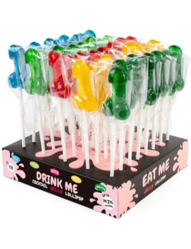 SECRETPLAY - AFFICHAGE ASSORTIMENT DE SUCETTES PÉNIS AVEC ALCOOL 40 UNITÉS
