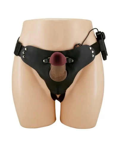 PRETTY LOVE - MARION HARNAIS SLIP UNIVERSEL AVEC DILDO VIBRANT 19 CM MARRON