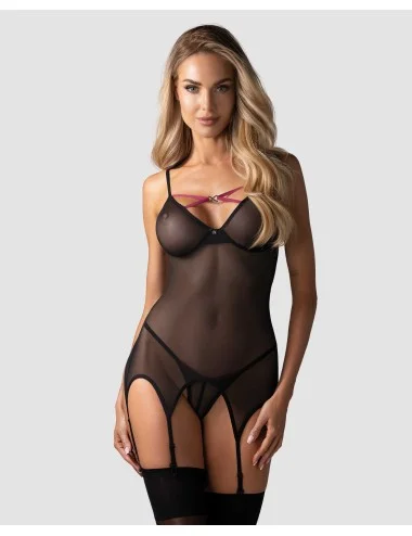 Novenes corset et string - Noir