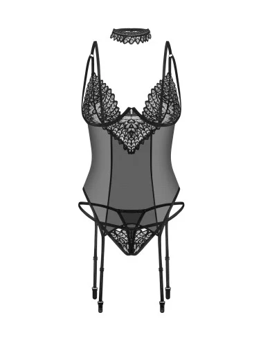 Donarella corset et string - Noir NP