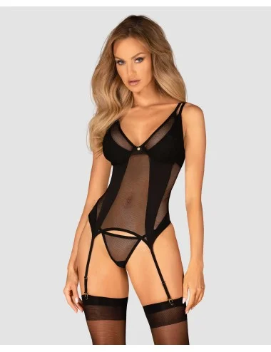 Nesari corset et string - Noir