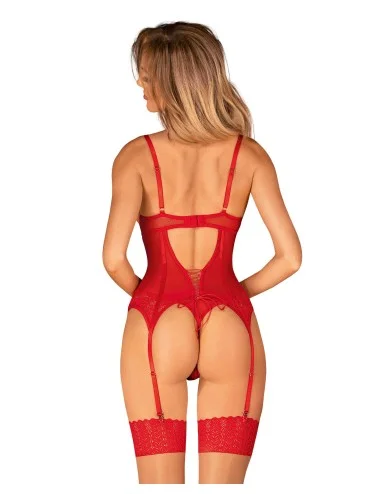 Ingridia corset et string - Rouge