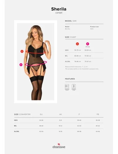 Sherila Corset et string - noir