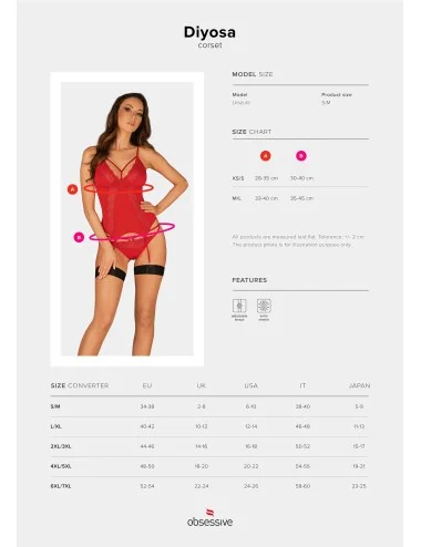 Diyosa Corset et culotte - Rouge