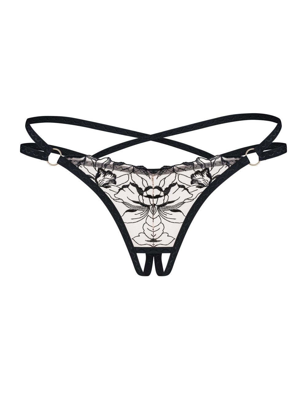 Vila blanes string ouvert - Noir