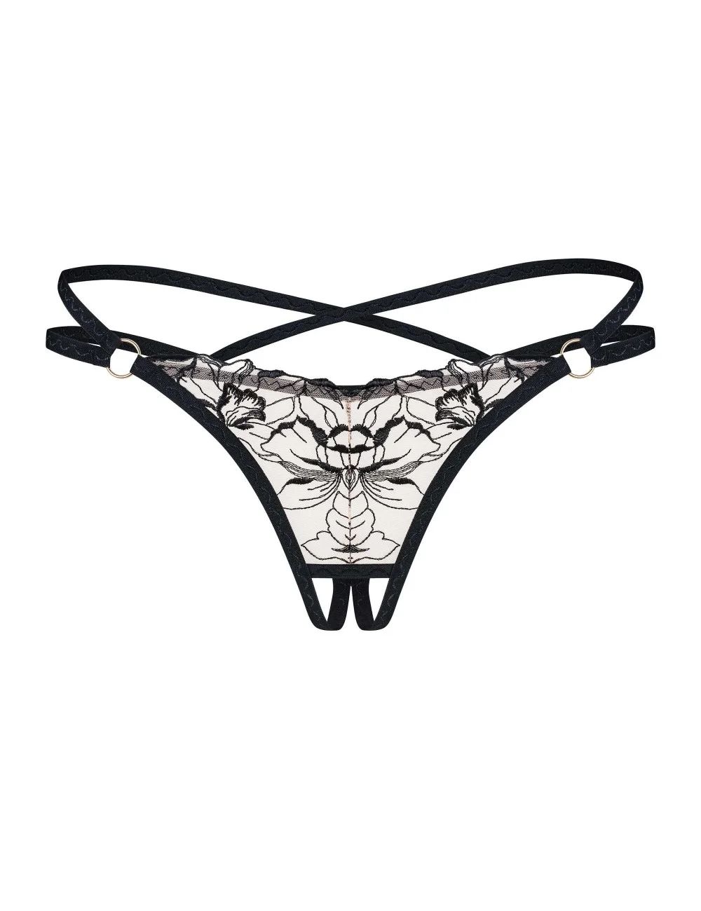 Vila blanes string ouvert - Noir