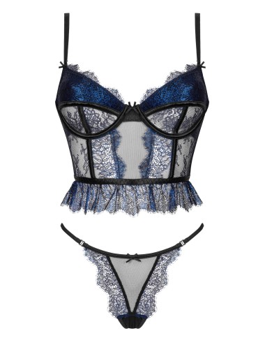 Saphira ensemble 2 pièces - noir et bleu