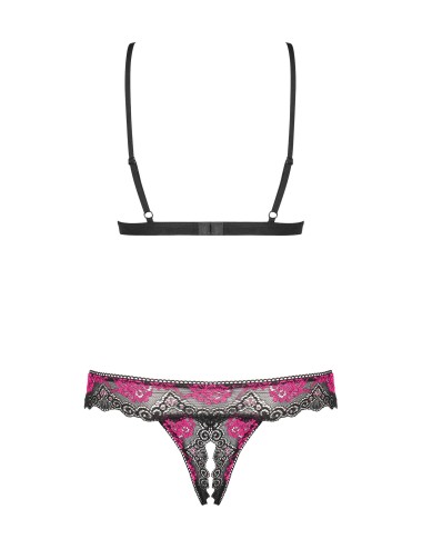 Tulia Ensemble ouvert 2 pcs - Noir et Fuchsia