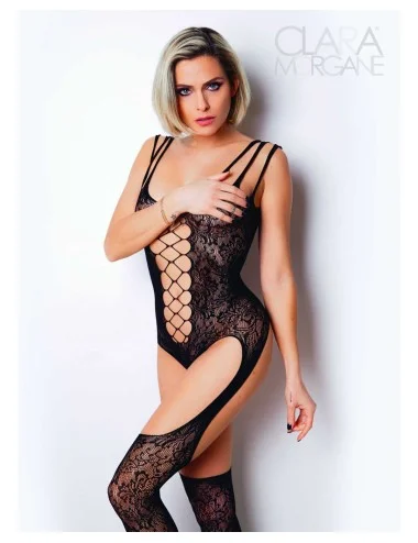 Le numéro 9 bodystocking Clara Morgane - Noir