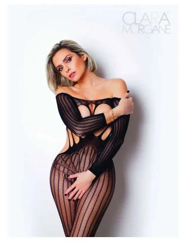 Le numéro 5 bodystocking Clara Morgane - Noir