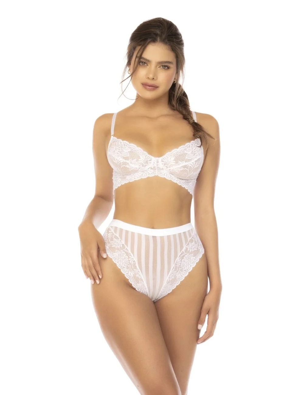Ensemble 2 pièces blanc Emberly, soutien gorge et culotte taille haute - MAL8842WHT Ensemble 2 pièces blanc Emberly, soutien gorge et culotte taille haute - MAL8842WHT