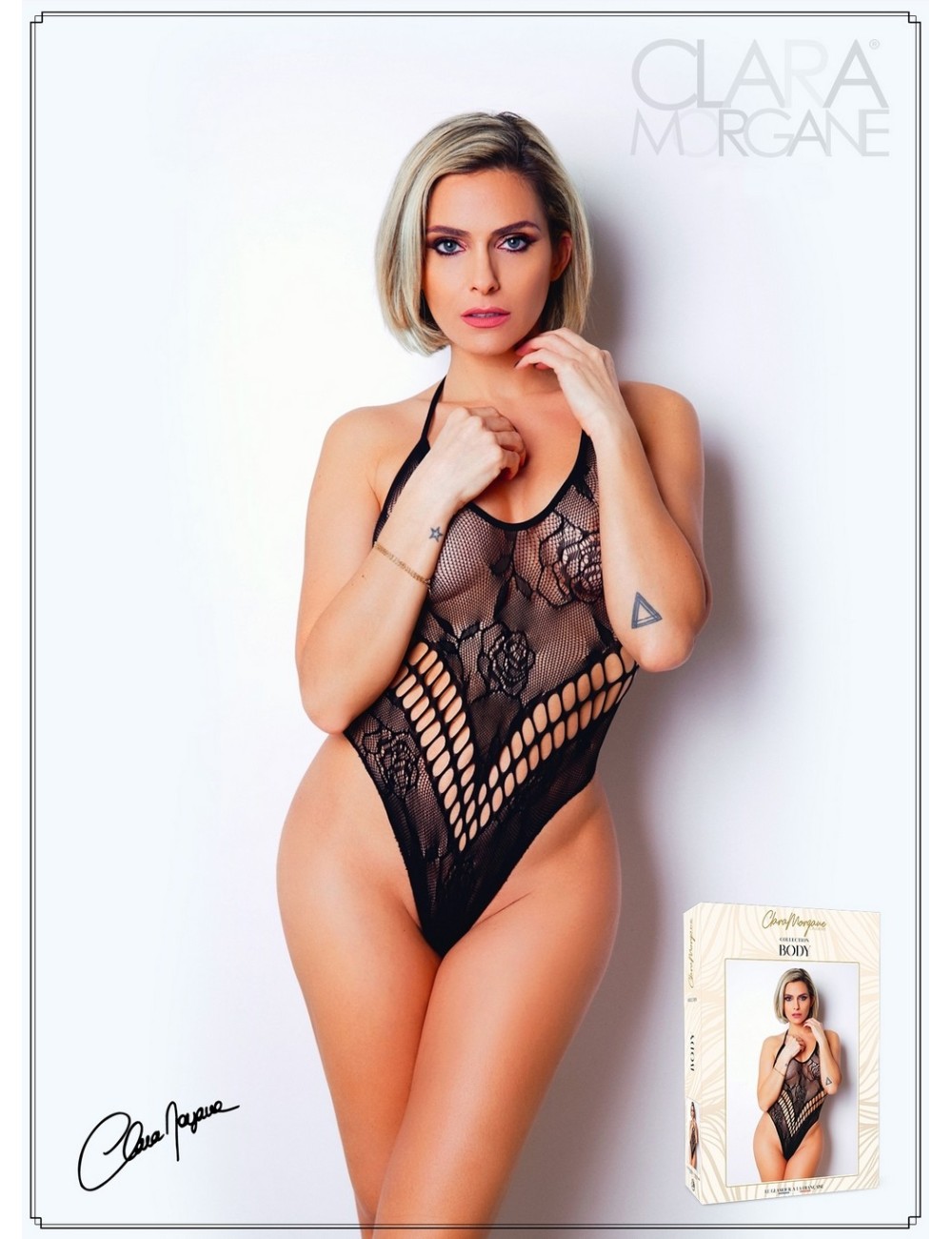 Body effet string sexy noir en résille - Le Numéro 4 - Collection Body - CM98005 Body effet string sexy noir en résille - Le Numéro 4 - Collection Body - CM98005